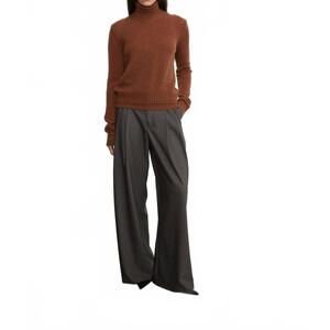 NEW ENZA COSTA cashmere easy long sleeve crew top in hazel